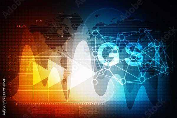 Fototapeta 2d rendering Stock market online business concept. business Graph 