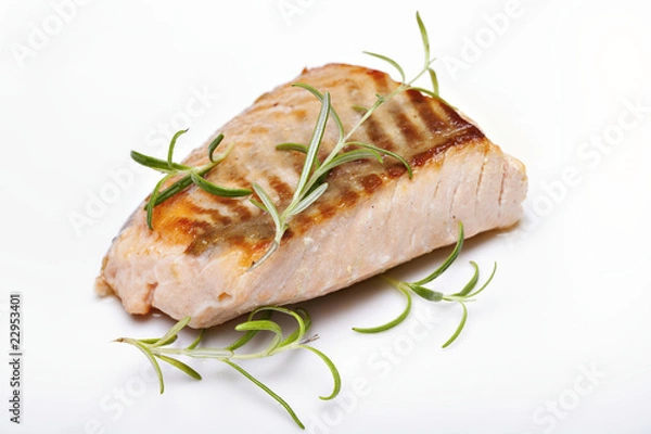 Obraz Grilled fish, salmon steak