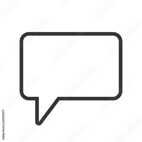 Obraz Speech bubble, speech balloon, chat bubble line art vector icon for apps and websites