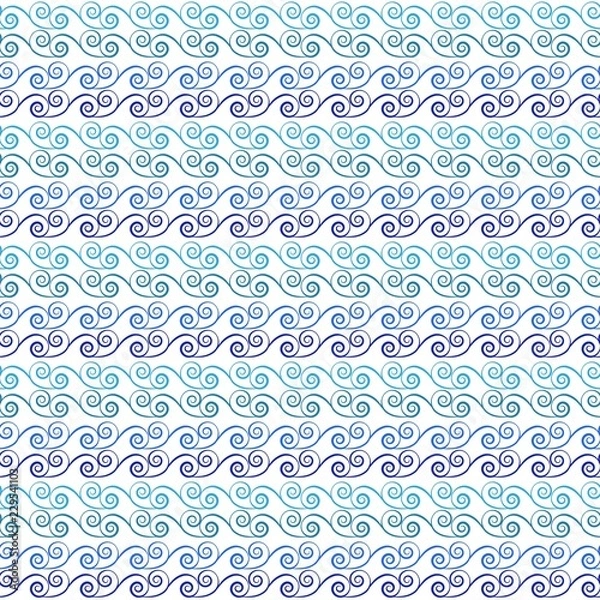 Fototapeta Blue wavy line background. Fashion graphic background design. Modern stylish abstract texture. Colorful template for prints, textiles, wrapping, wallpaper, website etc. Vector illustration.