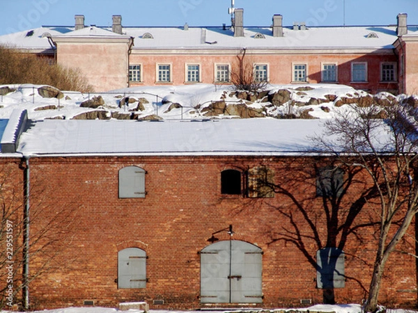 Obraz Suomenlinna old house in winter