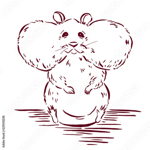 Fototapeta Hamster graphic sketch; vector illustration EPS10