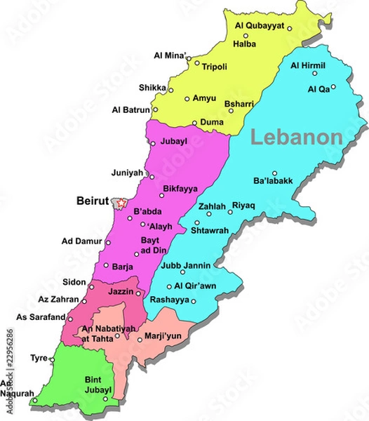 Obraz Lebanon map