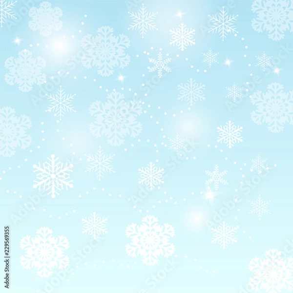 Fototapeta Abstract Christmas background with snowflakes and place for text