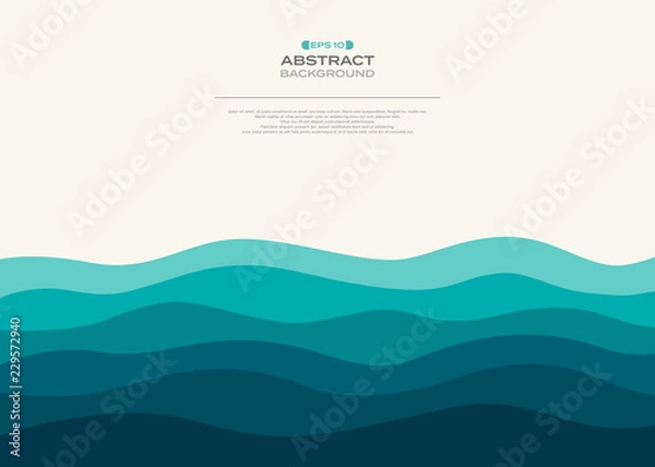 Fototapeta Blue wavy sea background of abstraction.