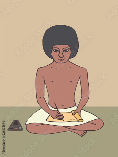 Obraz egyptian scribe vector cartoon
