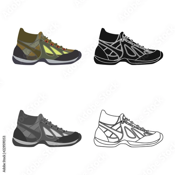 Fototapeta Vector design of mountaineering and peak sign. Collection of mountaineering and camp stock symbol for web.