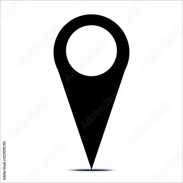 Obraz Standort GPS Symbol mit Schatten