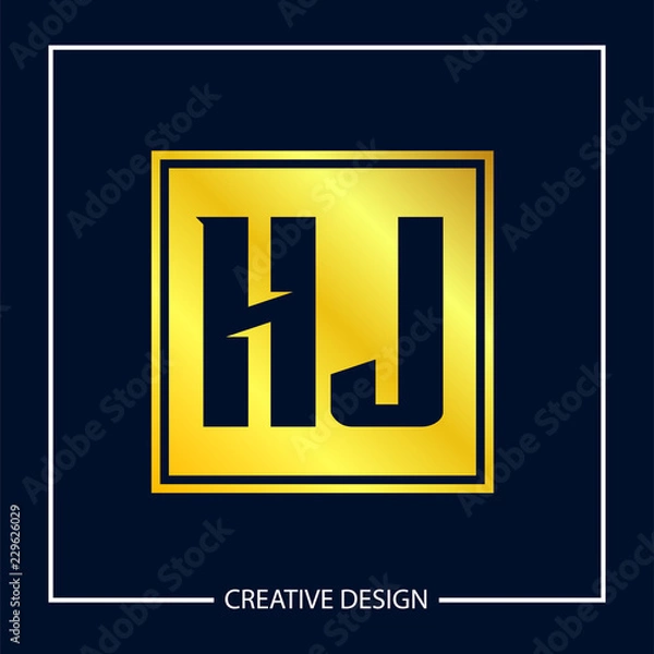 Fototapeta Initial Letter HJ Logo Template Design