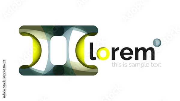 Obraz Abstract geometric logo design, overlapping shapes