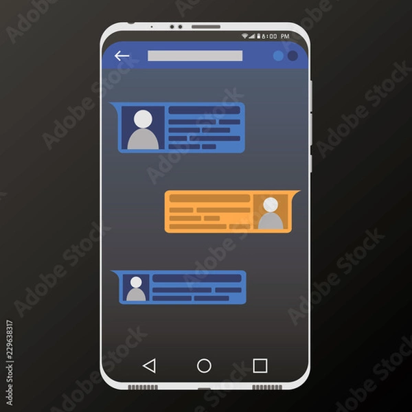 Fototapeta Smartphone chatting SMS Messages speech Bubbles