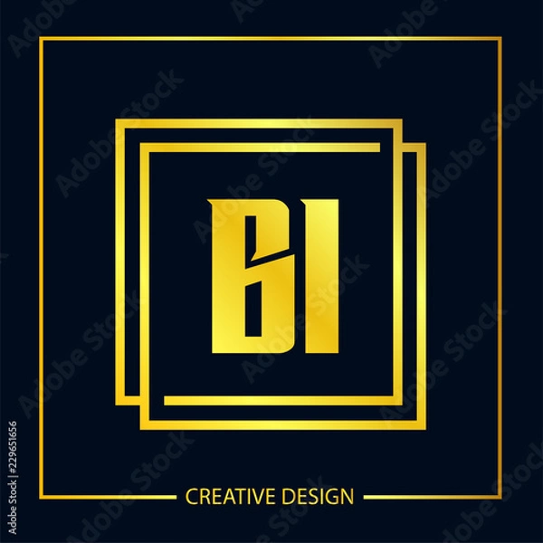 Fototapeta Initial Letter BI Logo Template Design