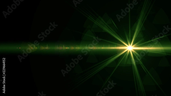 Obraz Green lens flare light
