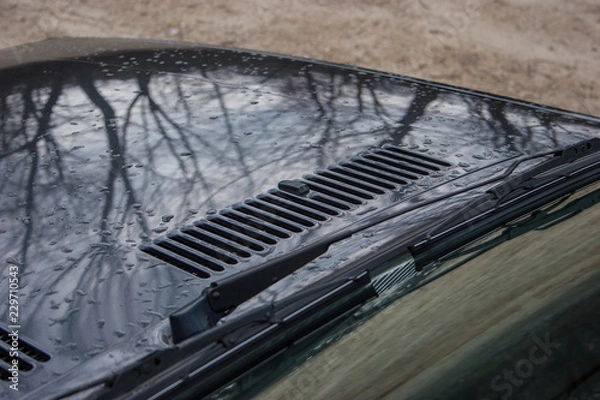 Obraz Auto im Herbst: Lüftung und Scheibenwischer (Düsen)