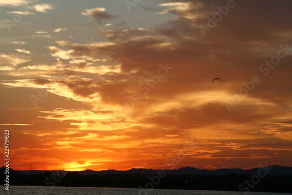 Obraz Atardecer naranja en Otoño