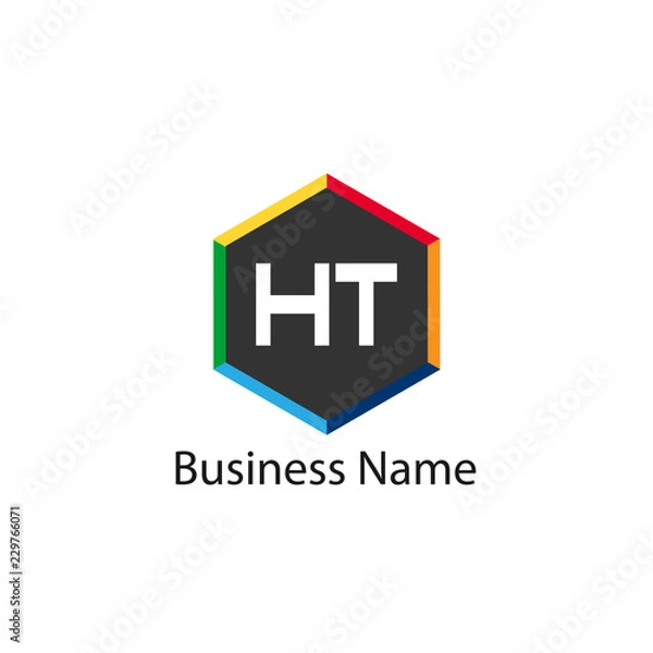 Obraz Initial HT Letter Logo Design