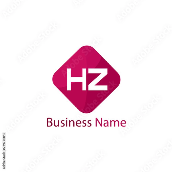 Fototapeta Initial HZ Letter Logo Design