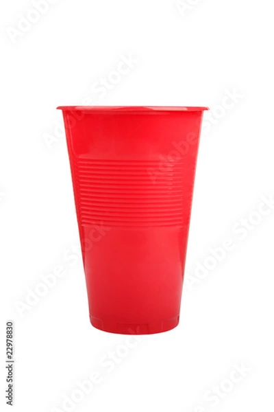 Fototapeta Red plastic mug