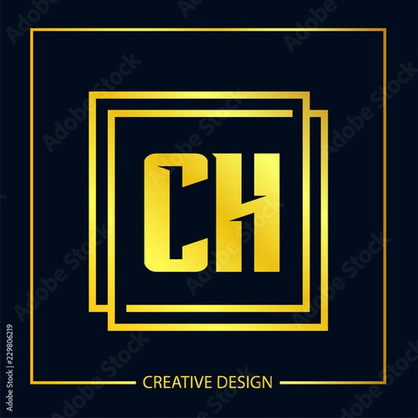Fototapeta Initial Letter CH Logo Template Design