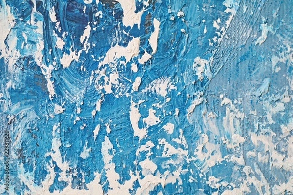 Fototapeta Close up texture with brush strokes and palette knife strokes. Suitable for creative ideas, backgrounds and  textures.