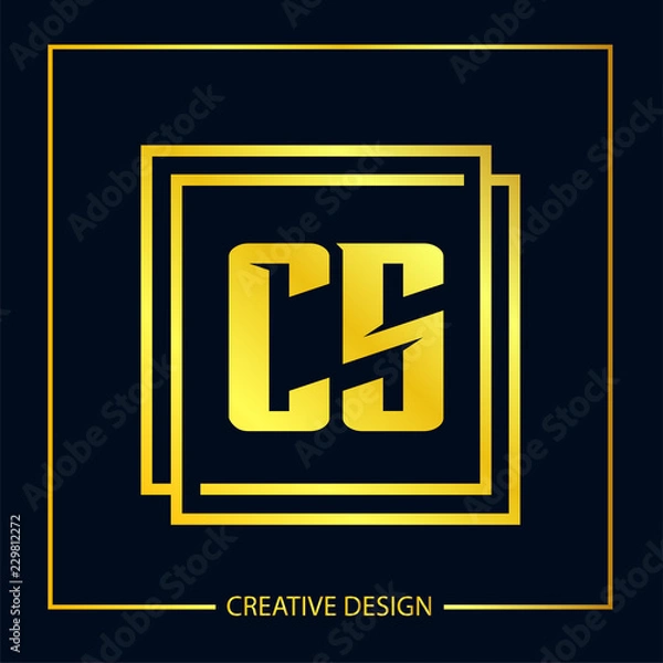 Fototapeta Initial Letter CS Logo Template Design