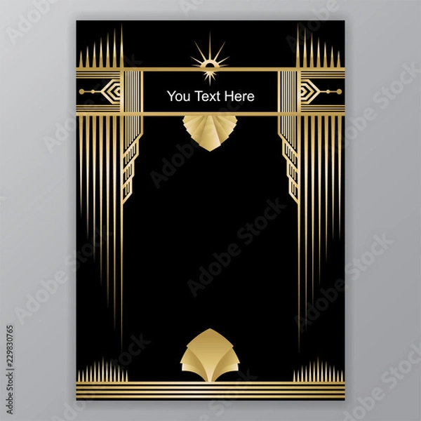 Obraz Art Deco sun and leaf