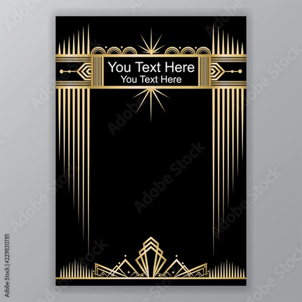 Obraz Art Dco sun and city lights