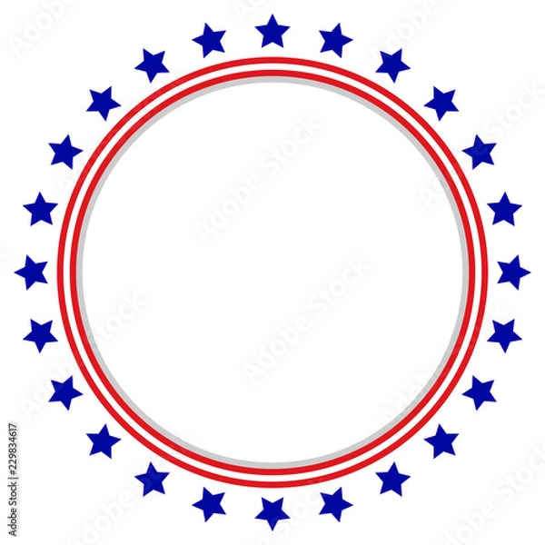 Obraz Okrągła ramka American Flag - Stars and Stripes Circle