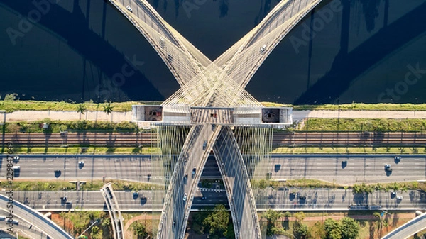 Obraz Estaiado Bridge Sao Paulo Brazylia. Zatrzymał się w Sao Paulo w Brazylii.