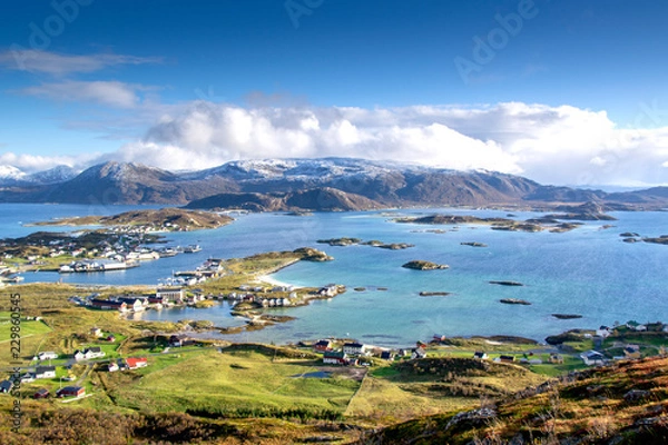 Fototapeta Sommaroy, a populated island located about 36 kilometres west of the city of Tromso in the western part of Troms county, Norway.