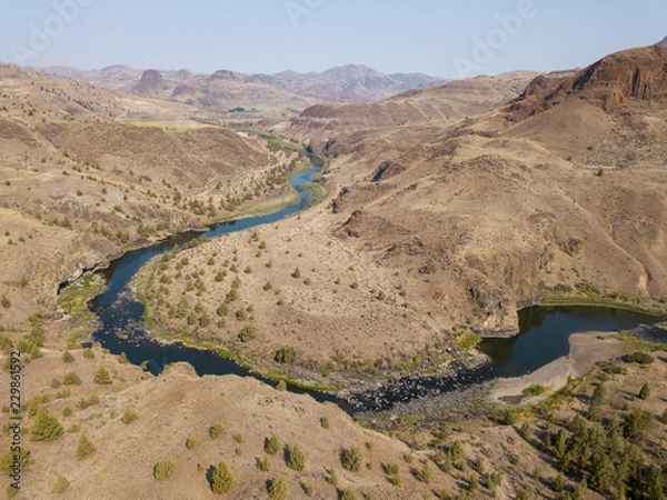 Obraz river bend desert aerial view