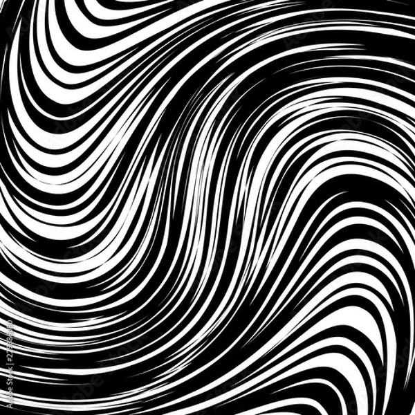 Fototapeta Abstract Warped Black and White Lines Background