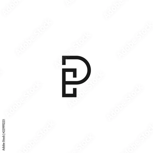 Fototapeta letter p logo template