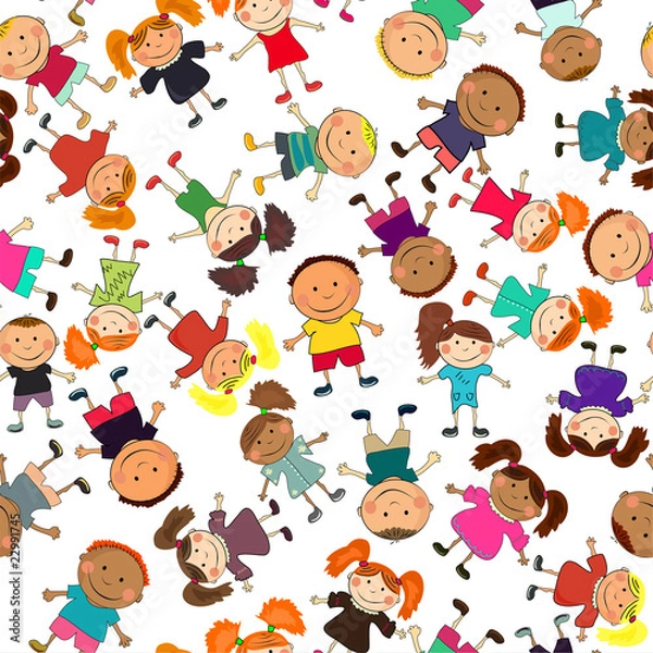 Fototapeta vector seamless background with kids