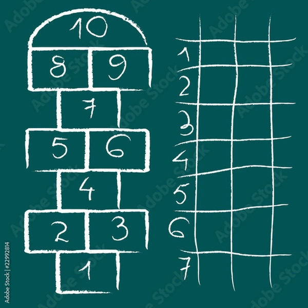 Obraz hopscotch game and chart