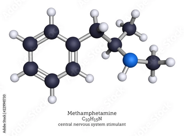 Fototapeta Molecular model of methamphetamine