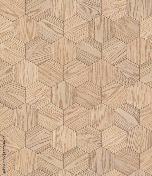 Obraz Natural wooden background honeycomb, grunge parquet flooring design seamless texture for 3d interior