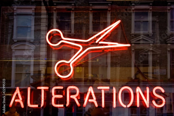 Obraz Scissors & alteration neon sign