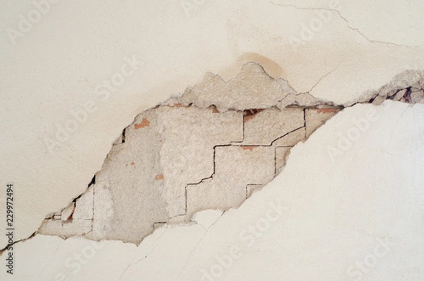 Obraz wall damage earthquake brick