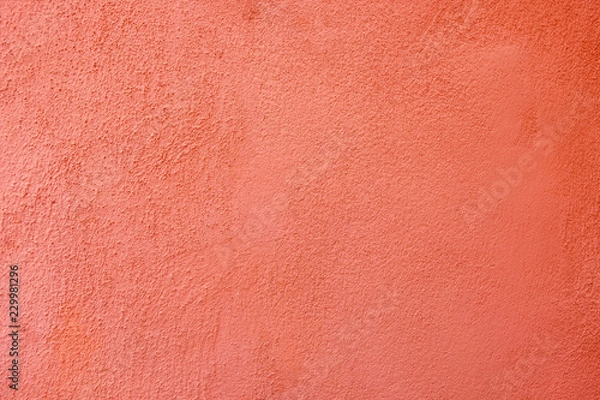 Fototapeta Old red whitewashed wall with rich and various texture.