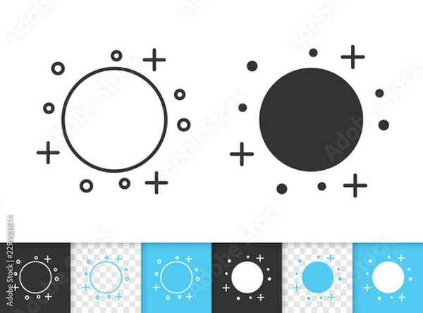 Fototapeta Full Moon simple black line vector icon