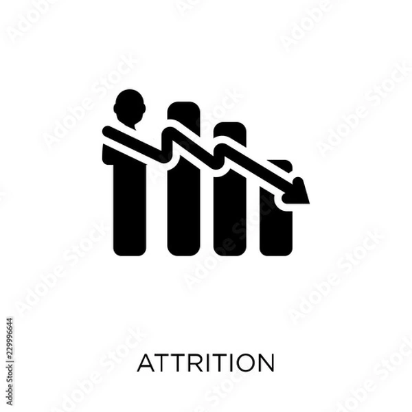 Fototapeta Attrition icon. Attrition symbol design from Time managemnet collection. Simple element vector illustration. Can be used in web and mobile.