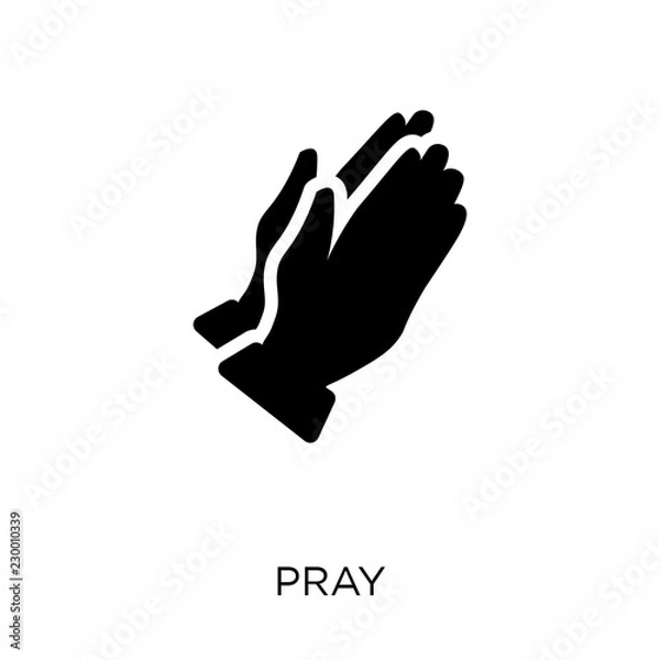 Obraz Ikona modlitwy. Módlcie się o projekt symbolu z kolekcji Religion.