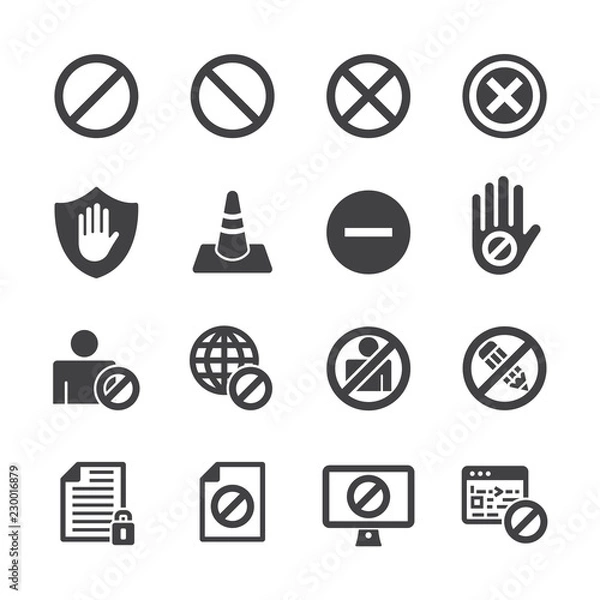 Fototapeta Block icon set
