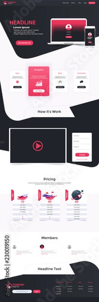 Obraz Website Landing Page Design Web Analytics Website Vector Template Design