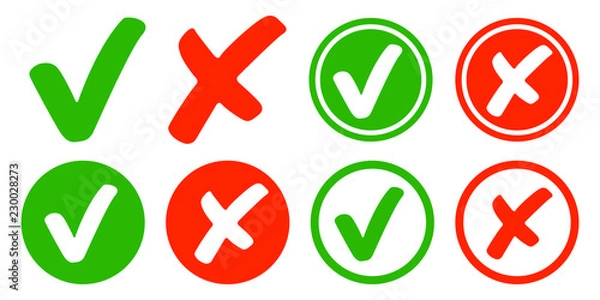 Fototapeta Check / Cross / Hook / Set / Collection / Checkbox / Done