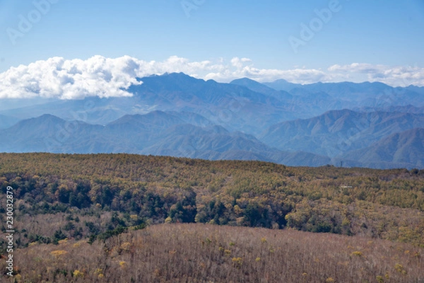 Fototapeta 那須 紅葉ゴンドラ 展望台からの眺望