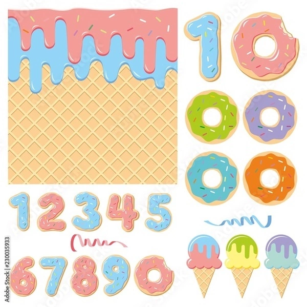 Fototapeta Birthday party design elements