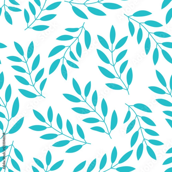 Fototapeta Floral seamless pattern with branches and leaves. Vector illustration.
