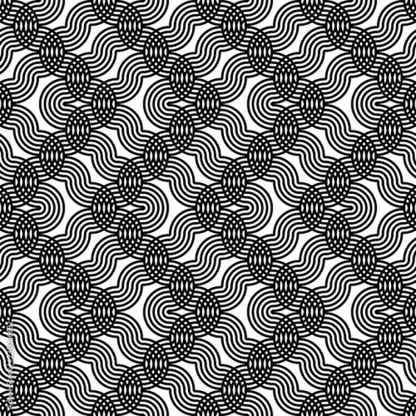Fototapeta Design seamless monochrome zigzag pattern